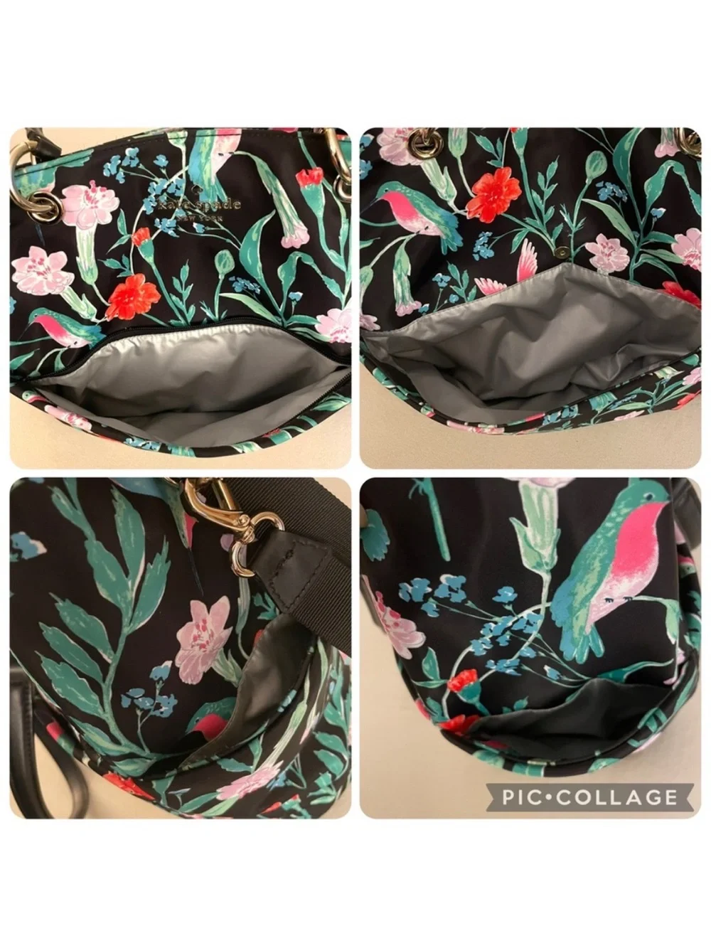 Kate Spade Watson Lane Pauline Hummingbird Floral Diaper Bag with Changing Pad